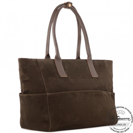 Кожаная женская сумка "Калипсо" (тёмно-коричневая)