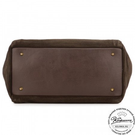 Кожаная женская сумка "Калипсо" (тёмно-коричневая)