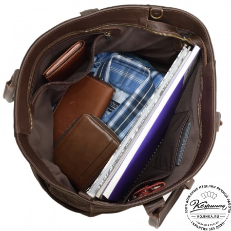 Кожаная женская сумка "Калипсо" (тёмно-коричневая)