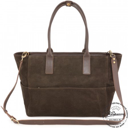 Кожаная женская сумка "Калипсо" (тёмно-коричневая)