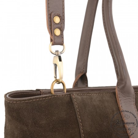 Кожаная женская сумка "Калипсо" (тёмно-коричневая)