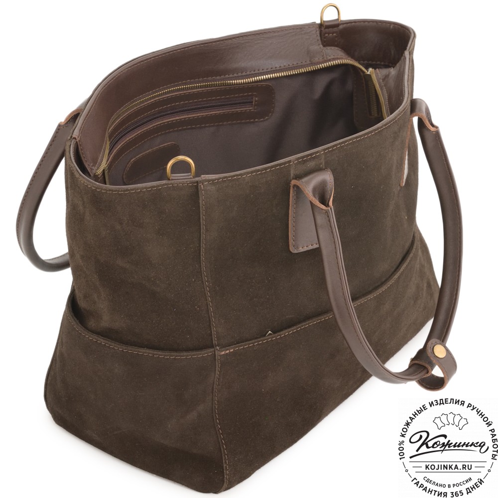 Кожаная женская сумка "Калипсо" (тёмно-коричневая)