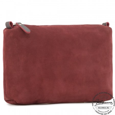 Кожаная косметичка "Лорен" (бордо)