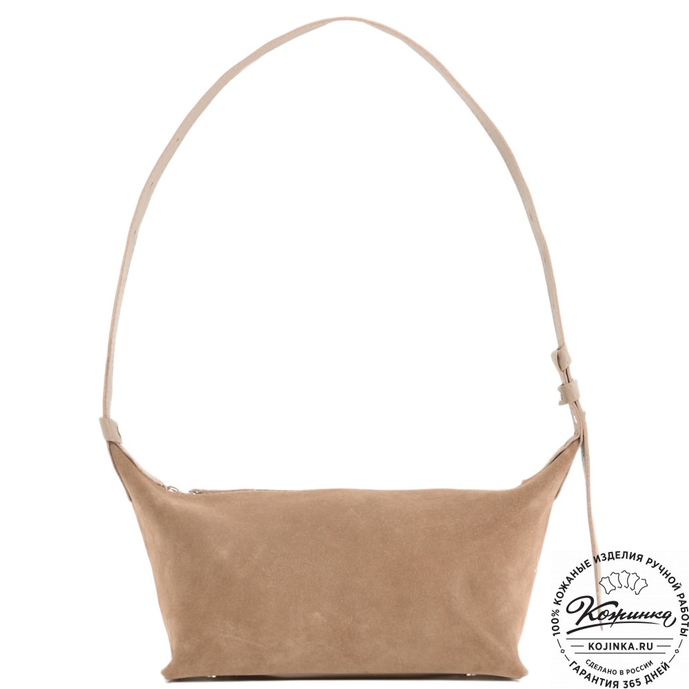 Женская кожаная сумка "Тойс" велюр (капучино)