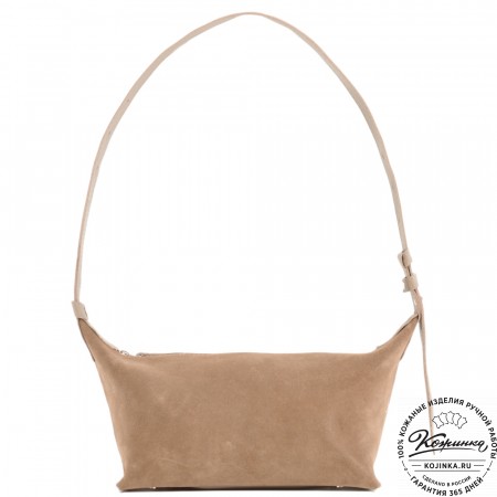 Женская кожаная сумка "Тойс" велюр (капучино)