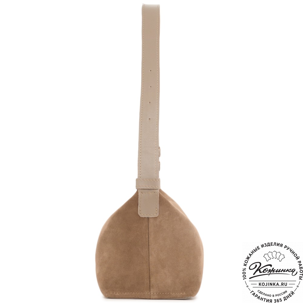 Женская кожаная сумка "Тойс" велюр (капучино)