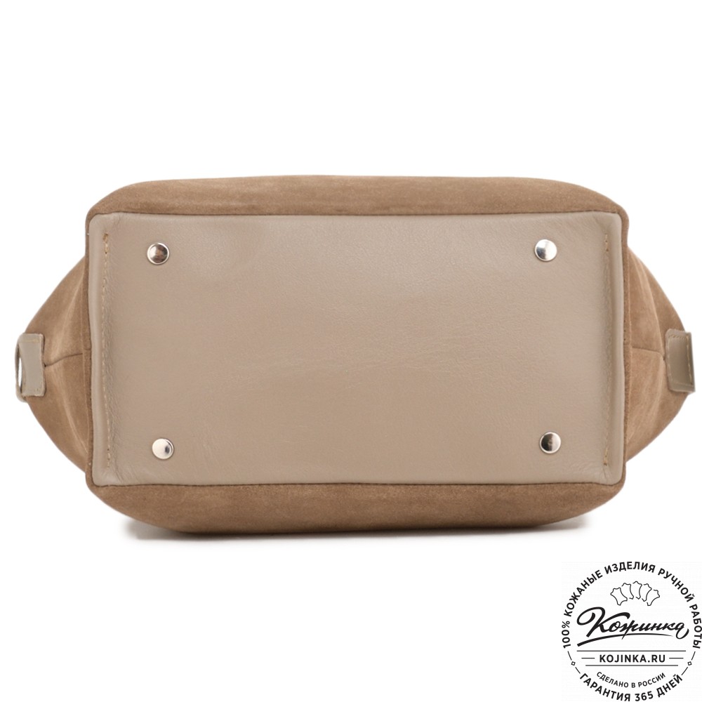 Женская кожаная сумка "Тойс" велюр (капучино)