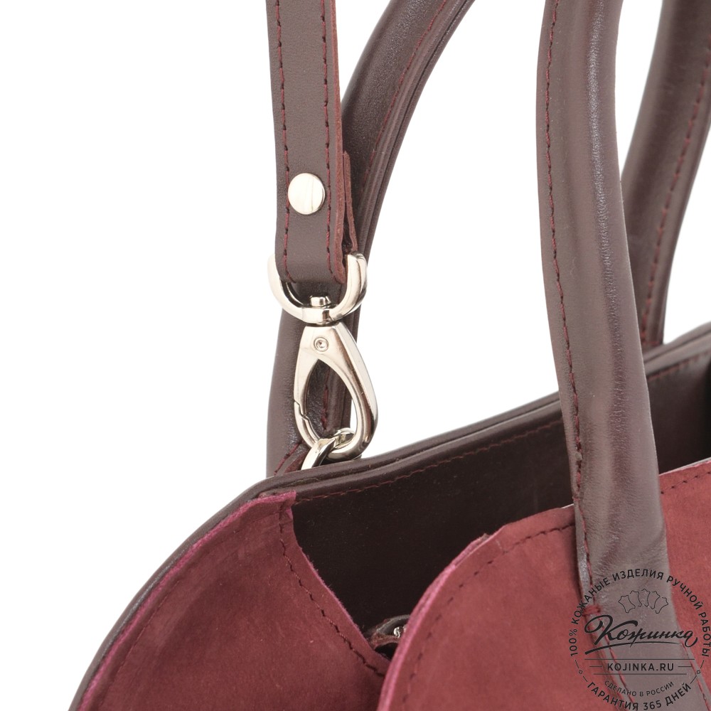Женская кожаная сумка "Вирджиния" (вишня)