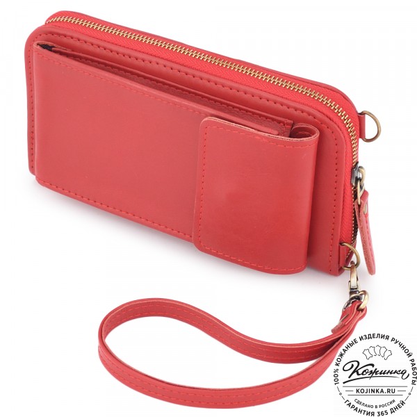 Кожаный клатч "Чукотка" (красный) . фото 1
