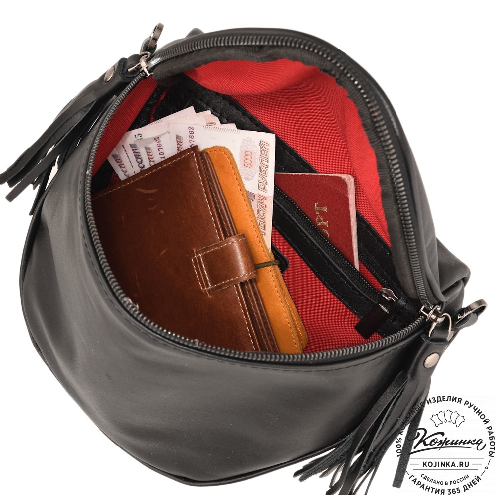 Женская кожаная сумка "Либерти" (черная)