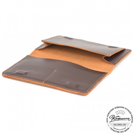 Кожаный бумажник для документов "Неаполь" (бордово-коричневый)