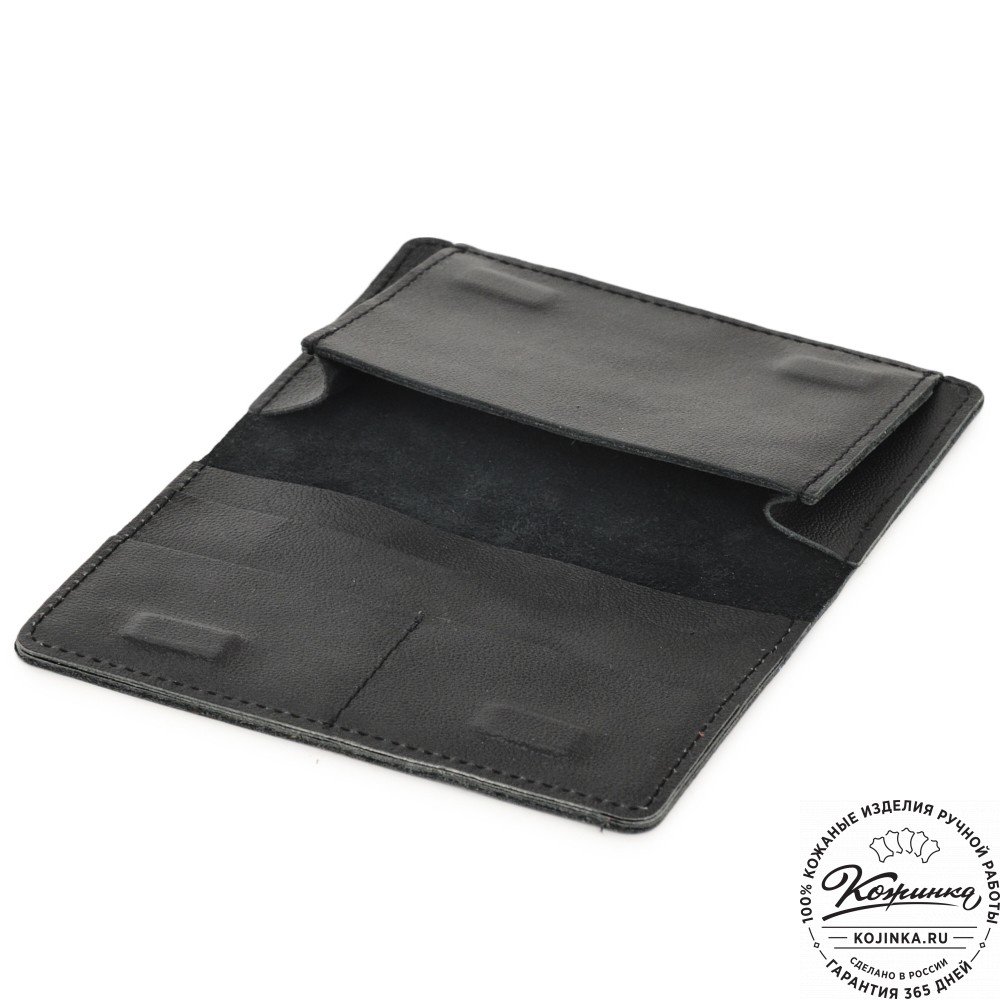 Кожаный бумажник для документов "Неаполь" (чёрный)
