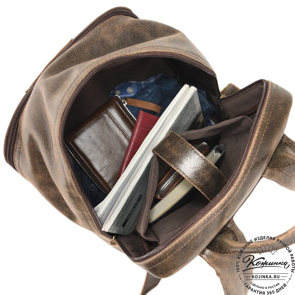 Кожаный рюкзак "Венгрия" (коричневый наппа)