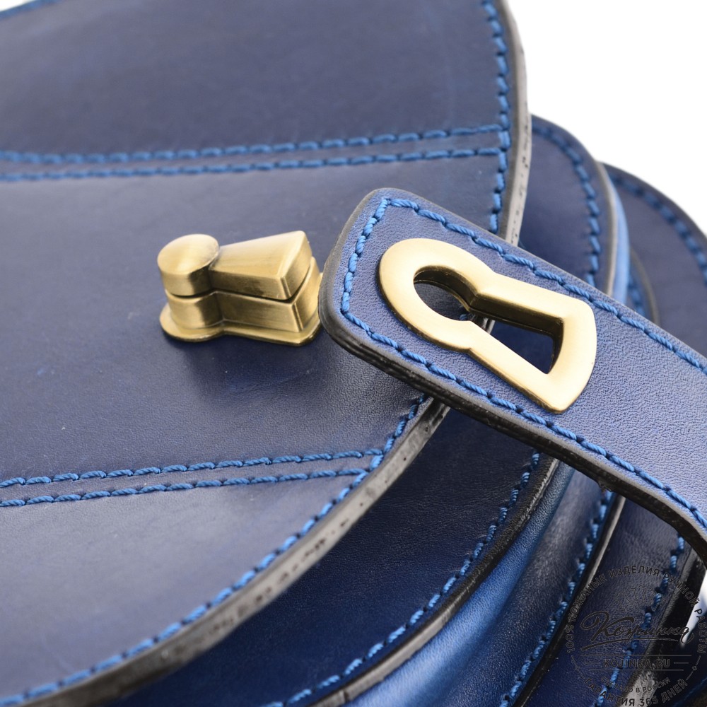 Кожаная сумка ручной работы "Джульетта-нью" (синяя)