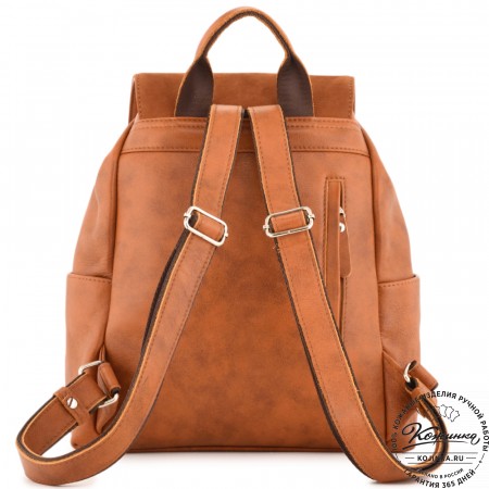 Женский кожаный рюкзак "Франческа" (рыжий)