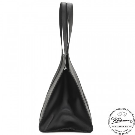 Кожаная шоппер-дровница "Родео" (черный)