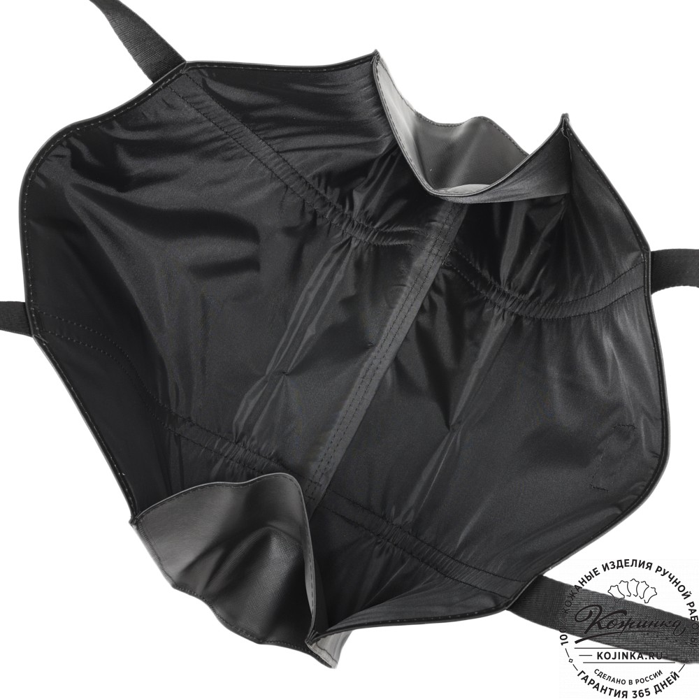 Кожаная шоппер-дровница "Родео" (черный)