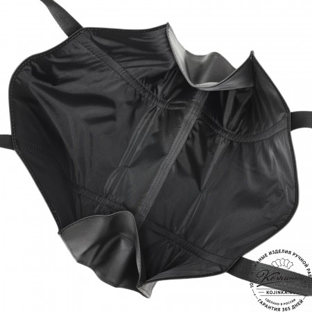 Кожаная шоппер-дровница "Родео" (черный)