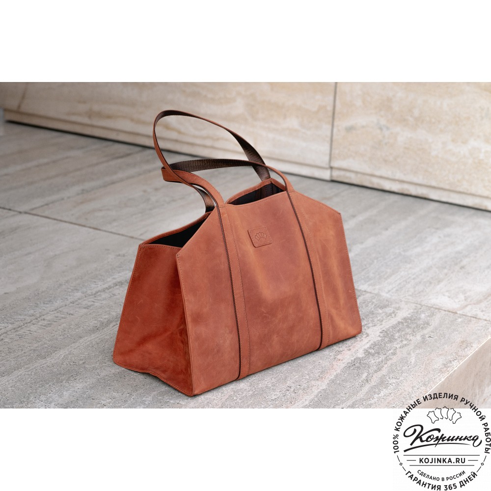 Кожаная шоппер-дровница "Родео" (черный)