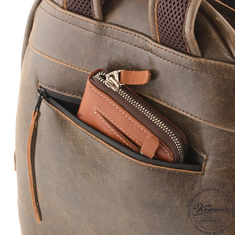 Кожаный рюкзак "Старк" (коричневая наппа)