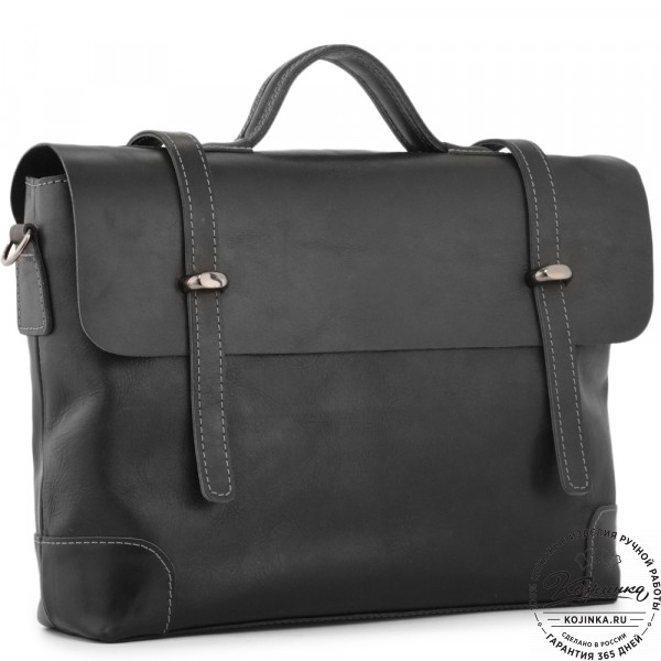Кожаный портфель "Англетер" (черный). фото 1