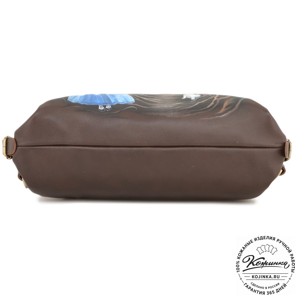 Кожаный рюкзак "Греция" "Алиса и Чешир" (коричневый)