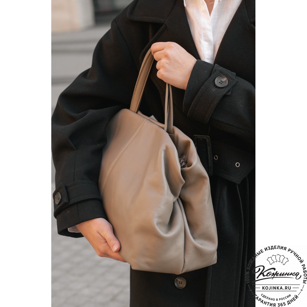 Женская кожаная сумка "Испания" велюр (рыжая)