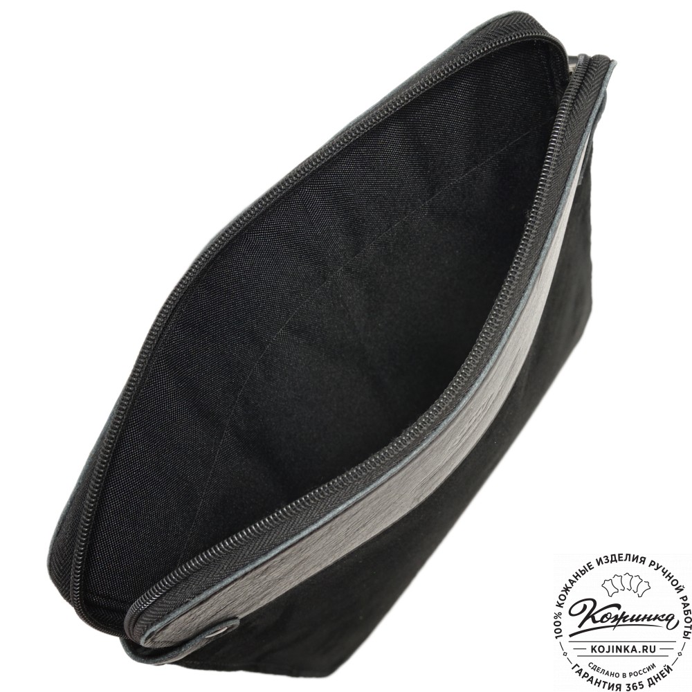 Чехол для ноутбука "Колизей" (велюр/кожа) черный