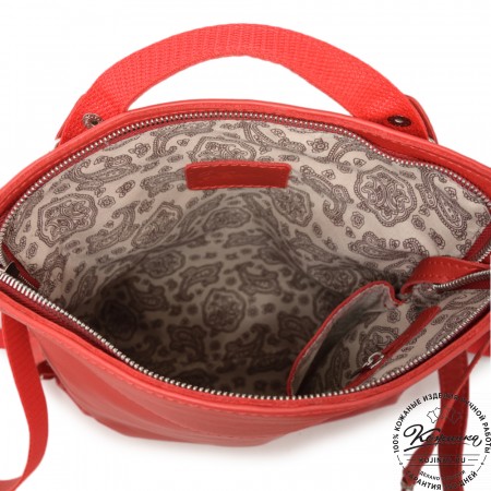 Женский кожаный рюкзак "Салоники" (красный)