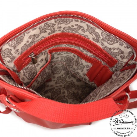 Женский кожаный рюкзак "Салоники" (красный)