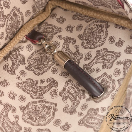 Женская кожаная сумка "Тамань" велюр (вишня)