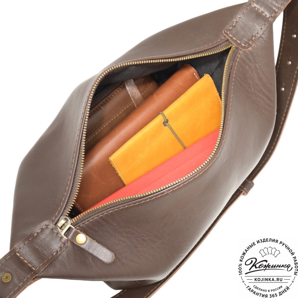 Женская кожаная сумка "Тойс" (коричневая)