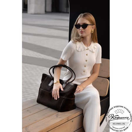 Кожаная женская сумка "Калипсо" (тёмно-коричневая)