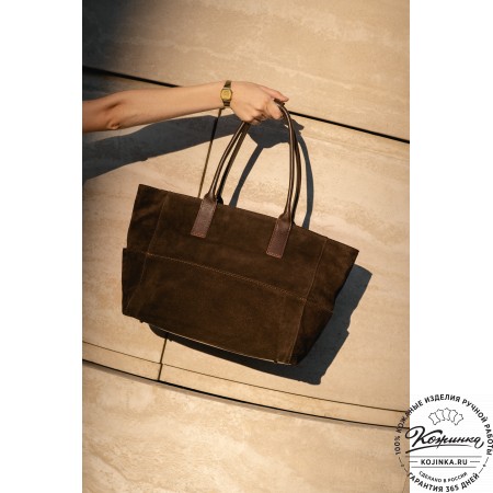 Кожаная женская сумка "Калипсо" (тёмно-коричневая)