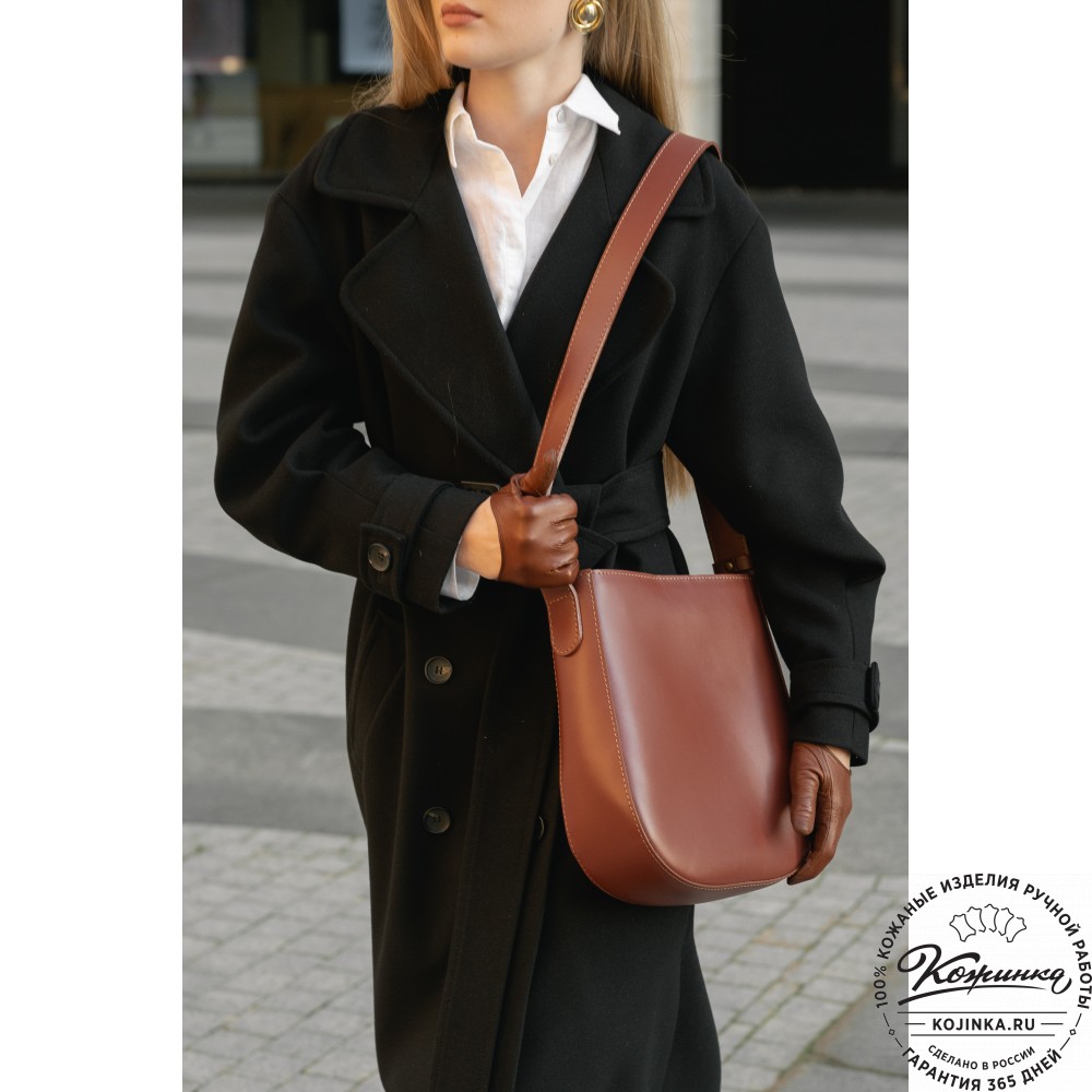 Женская кожаная сумка "Кантри" (коньяк)