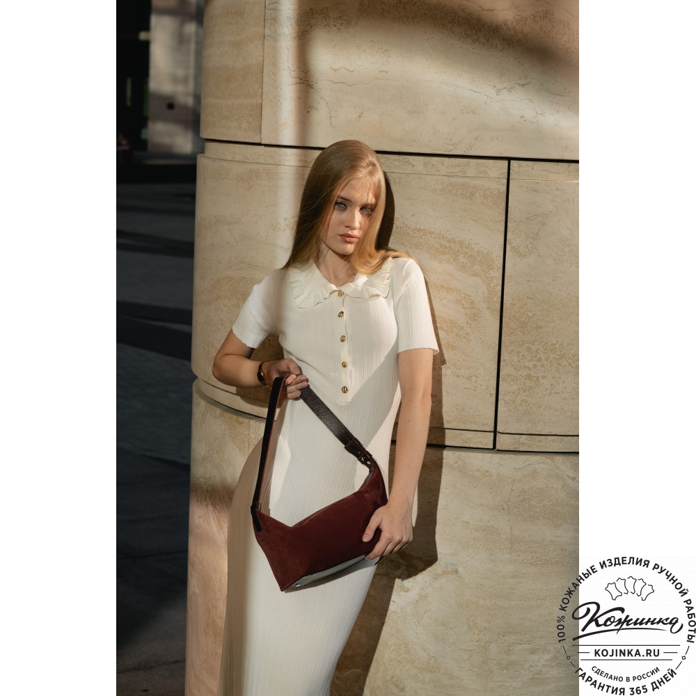 Женская кожаная сумка "Тойс" (коричневая)