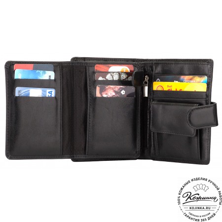 Кожаное портмоне "Пушкин" (чёрное)