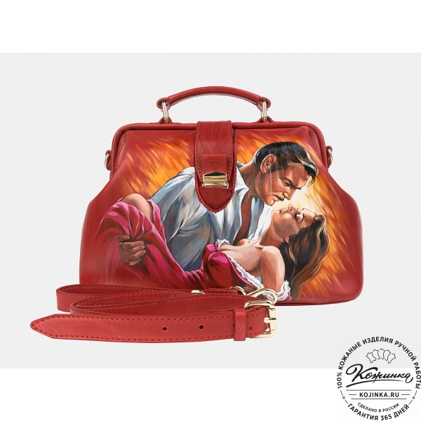 Сумка Фрейм Медиум "Унесенные ветром" (красная). фото 1