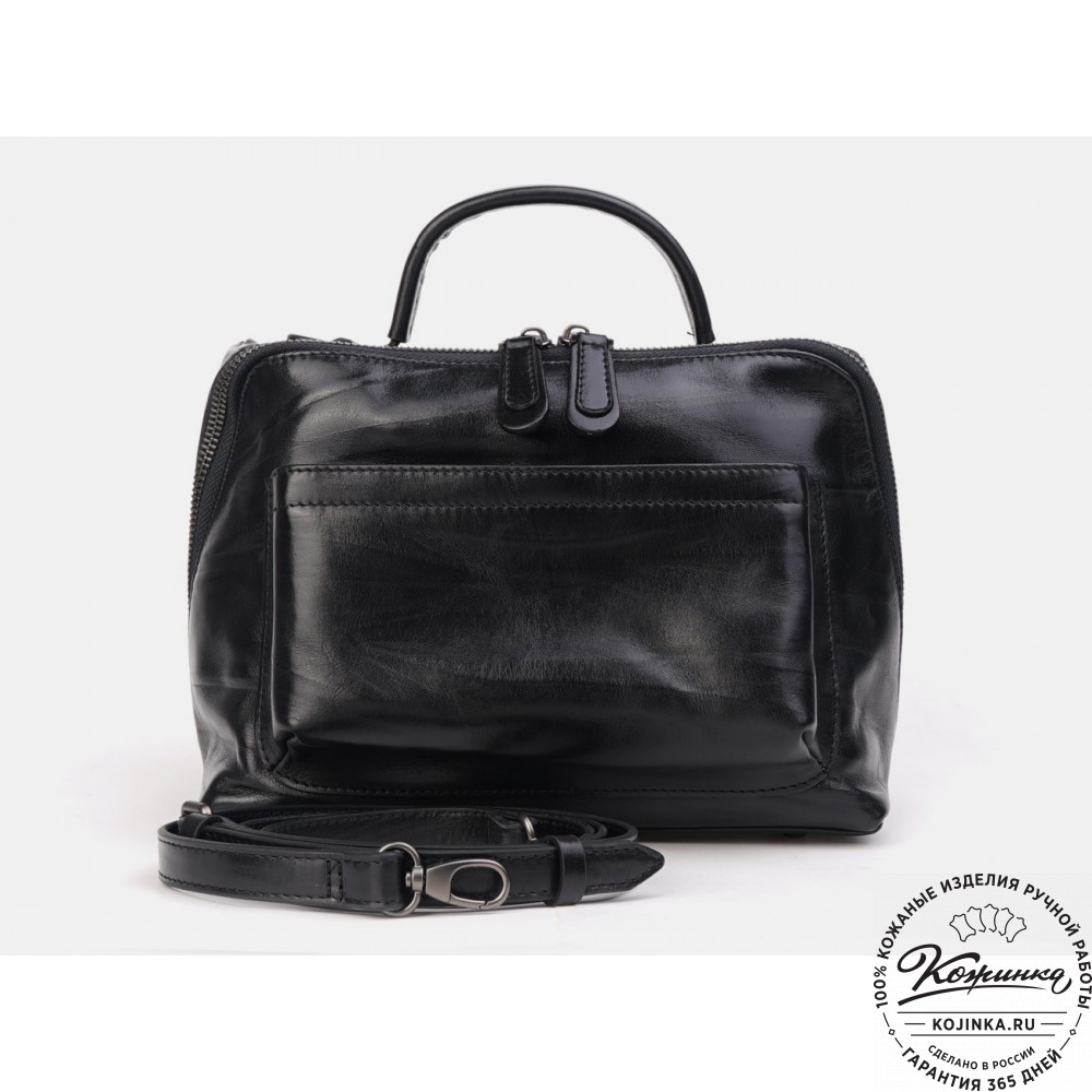 Женская кожаная сумка "Крис" (чёрная)