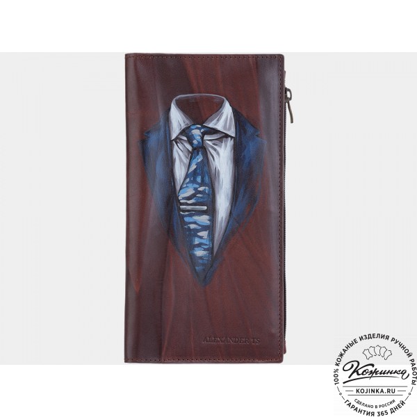 Кожаное портмоне "Монте Карло" "Ван Вэйк" (коричневое). фото 1