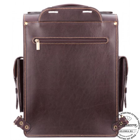 Кожаный ранец-портфель "Джонн" (темно-коричневый)