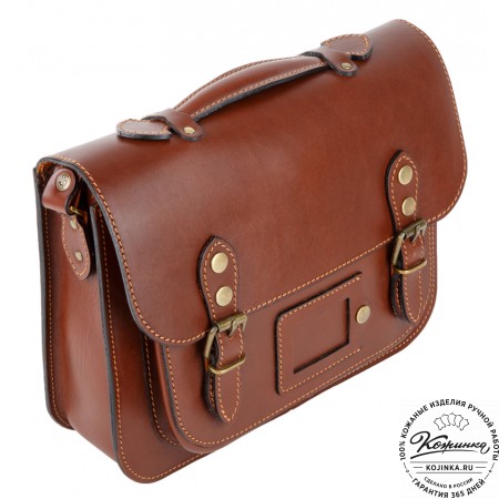 Кожаный портфель "Сатчел"  (коричневый)