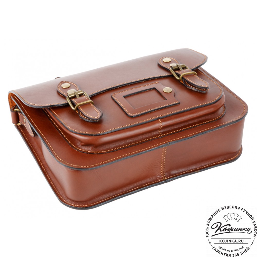 Кожаный портфель "Сатчел"  (коричневый)