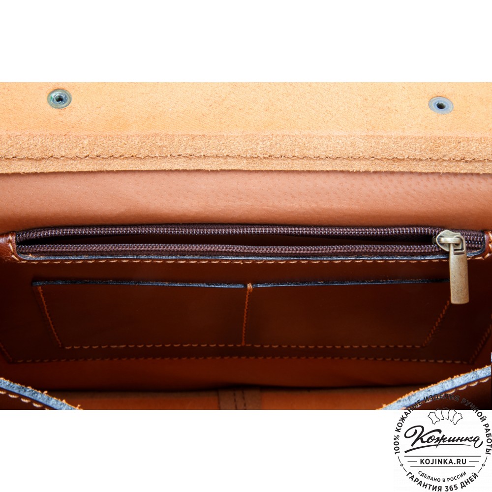 Кожаный портфель "Сатчел"  (коричневый)