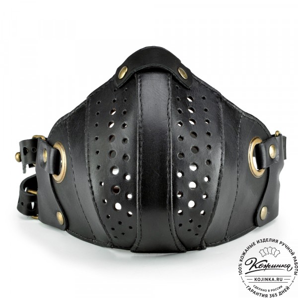 Кожаная маска Азимут (чёрная). фото 1