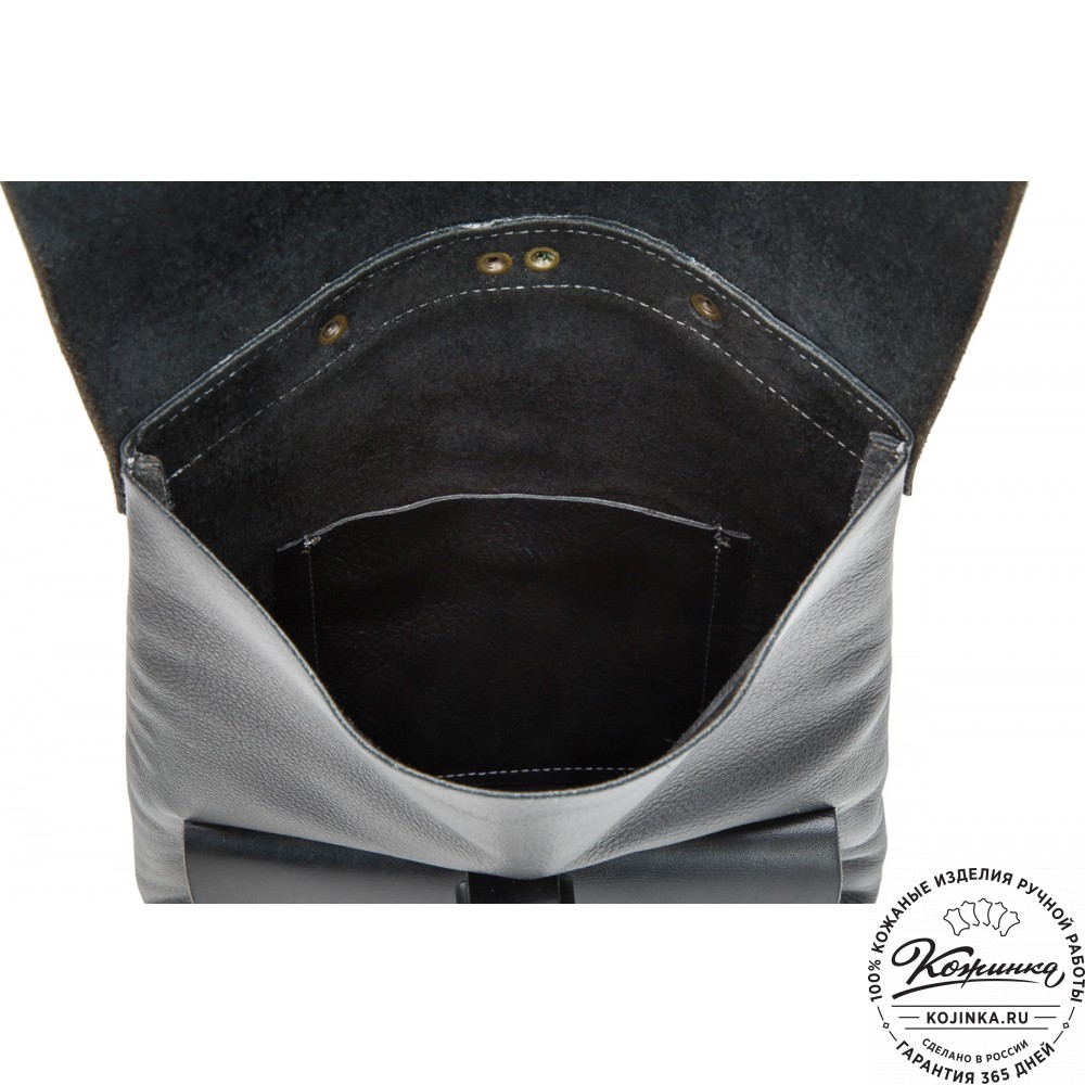 Кожаный рюкзак "Gray" (черный)