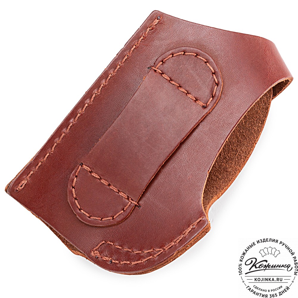 Кожаная поясная кобура  для пистолета "Пионер" (коньяк)