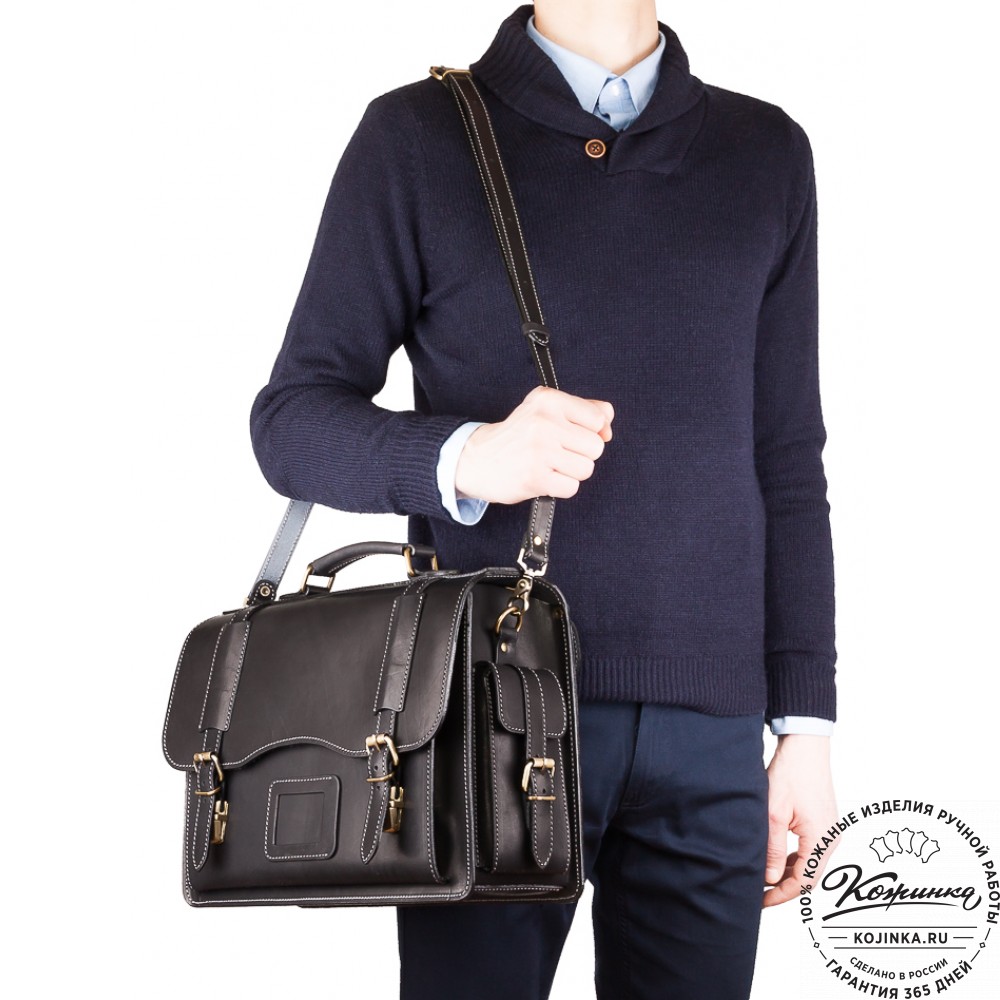 Кожаный портфель-кофр "Адъютант" (тёмно-коричневый)