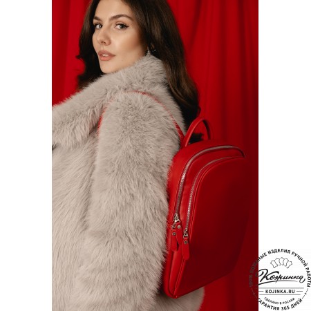 Кожаный рюкзак "Рамона" (красный)