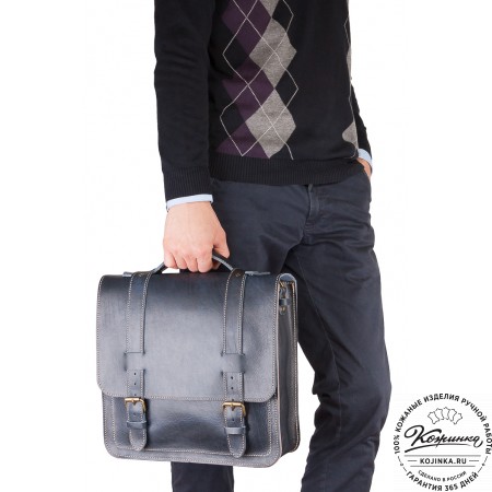 Кожаный портфель "Тесла" (старение коричневое)